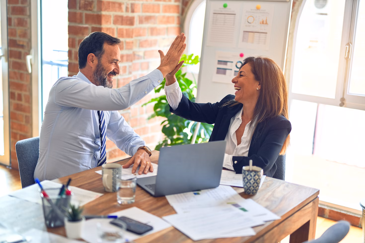 Business professionals in a collaborative meeting